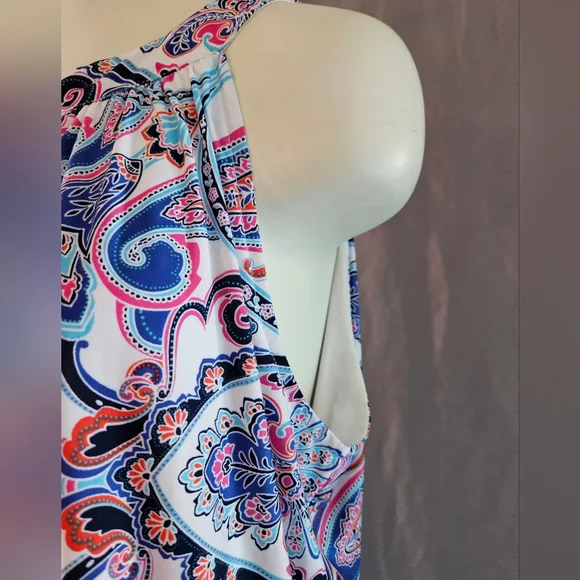 Ruby Rd. Cinched Sleeveless Paisley Dress - Picture 7 of 12